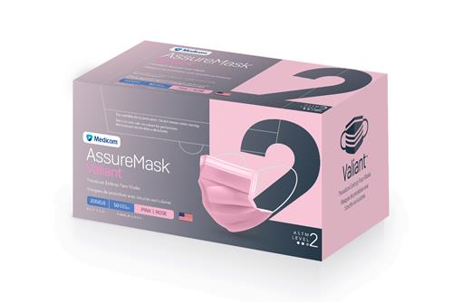 205816 | Facemask, Earloop, Valiant, Pink, ASTM Level 2